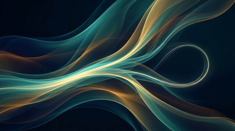 Abstract illustration of one flowing current of light branching into multiple self-sustaining streams beside a dim closed loop, representing repeatable AI outputs versus busywork